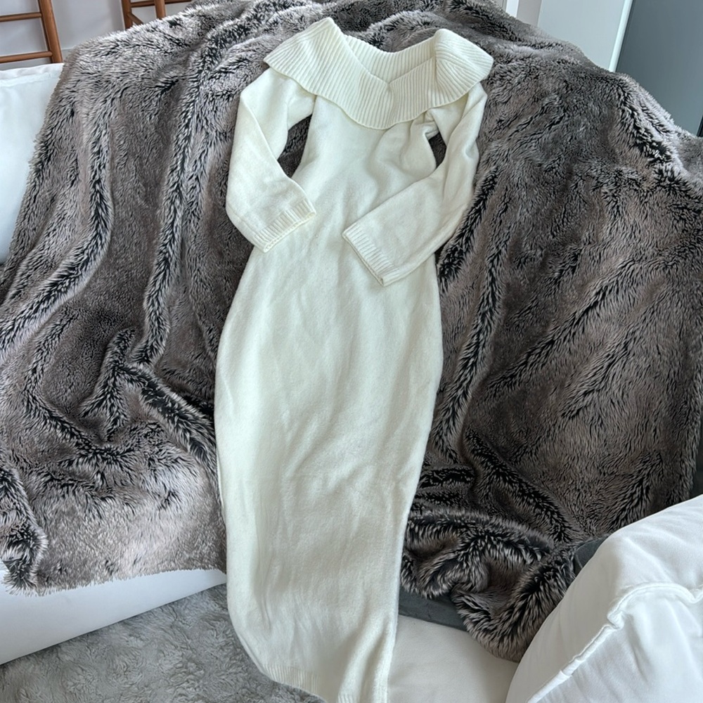 Animari white sweater Maxi Dress